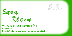 sara klein business card