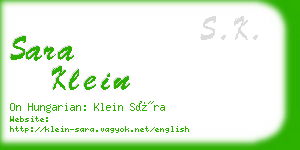 sara klein business card